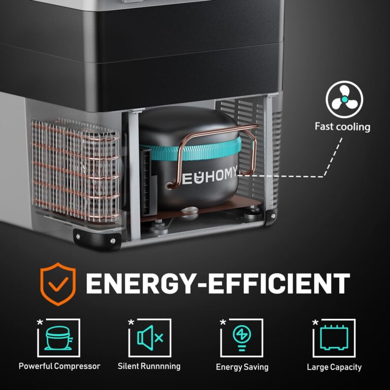 EUHOMY 12 Volt Refrigerator, 59QT(55L) Electric Cooler, 12V Fridge APP Control, 12V Cooler -4℉~68℉, Portable Freezer 12/24V DC 110-240V AC for Camping, Travel, Truck, Home - Image 7