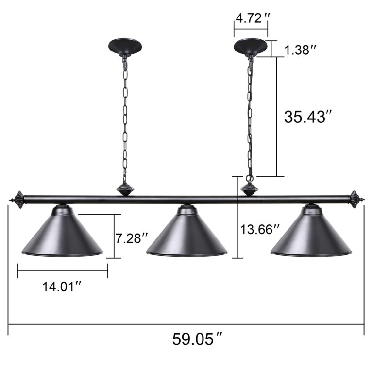 Wellmet 3 Light Pool Table Light, Vintage Retro Kitchen Island Pendant Light with Matte Black Shade, Modern Industrial Chandelier - Image 7
