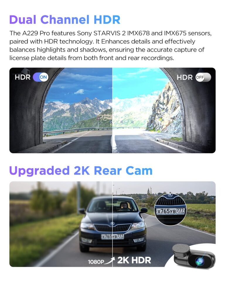 【Bundle: VIOFO A229 Pro 2CH + Remote Control + Hardwire Kit with 8pcs Fuse Tap】 4K HDR Dash Cam, Dual STARVIS 2 IMX678 IMX675, 4K+2K Front and Rear Car Camera, 2 Channel with HDR, 5GHz Wi-Fi - Image 7