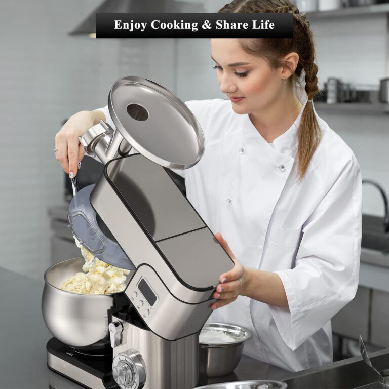 6-IN-1 Stand Mixer, LCD Display Kitchen Electric Mixer, 6.5QT Stainless Steel Bowl, Multi-Function Kitchen Blender With Dough Hook, Whisk, Beater, Meat Grinder, Splash Guard - Image 2