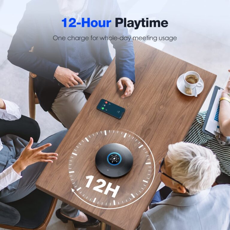 Bluetooth Speakerphone - eMeet M2 Max Professional Conference Speaker and 4 Directional Mics for up to 15 People Business Conference Calls High Volume Noise Reduction Daisy Chain Dongle Home Office - Image 3