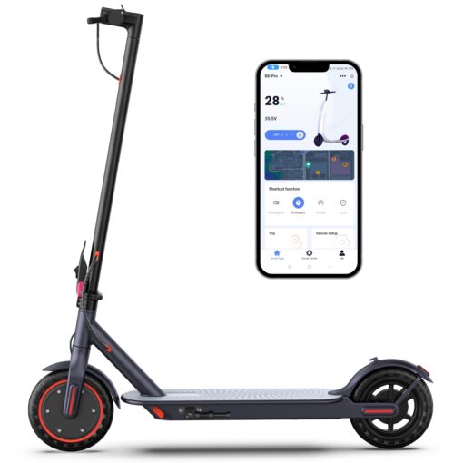Electric Scooter 8.5" Solid Tires 350W Motor 10.5Ah Battery Up to 23 Miles Range 19 Mph Speed Portable Folding Commuting Scooter Double Braking System, Max Load 264Ibs