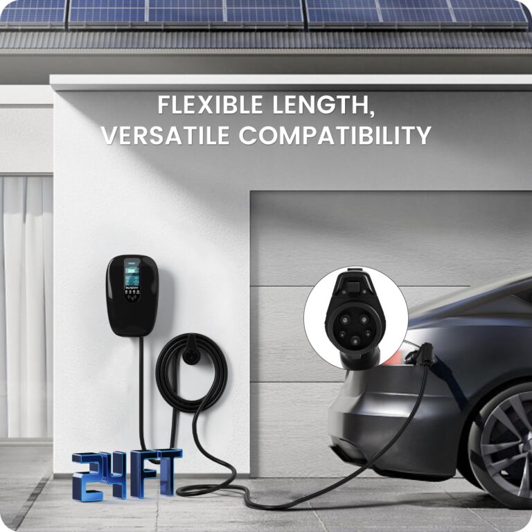 NURZVIY Level 2 EV Charger for Home 48 Amp 240V Electric Vehicle Charging Station with App Control, Indoor/Outdoor EVSE with WiFi/Bluetooth, Hardwired - Image 2