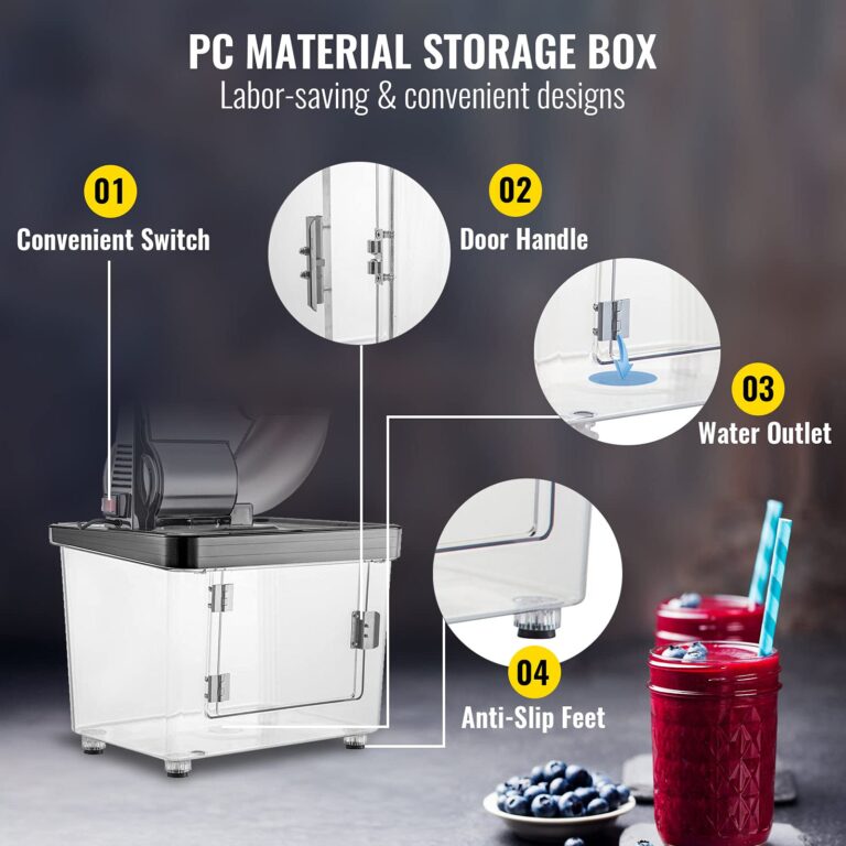 VEVOR 110V Commercial Ice Crusher 661LBS/H, ETL Approved 300W Electric Snow Cone Machine with Dual Blades, Stainless Steel Shaved Ice Machine with Safety On/Off Switch for Family, Restaurants, Bars - Image 5