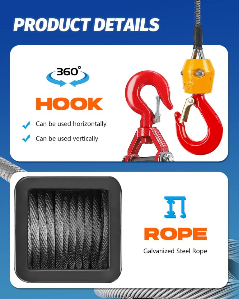 NEWTRY 3 in 1 Electric Hoist Winch 1,100lb Wireless Remote Control, Cable Remote Control, 110/120 Volt Portable Power Electric Hoist, Vertically & Horizontally, Lift 16ft/min - Image 4