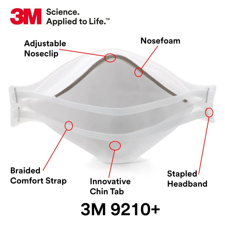 3M Aura Particulate Respirator 9210+, N95, Pack of 240 Disposable Respirators, NIOSH APPROVED, Convenient Individually Wrapped, Stapled Flat Fold Design, Low Profile Design Reduces Eyewear Fogging - Image 6