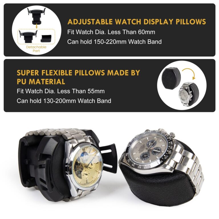 DUKWIN Watch Winder for 2 Automatic Watches,Lockable Watch Winders with Watch and Jewelry Storages, Super Quiet Mabuchi Motor with High-Gloss Piano Lacquer Finish,Built-in Illumination Black - Image 7