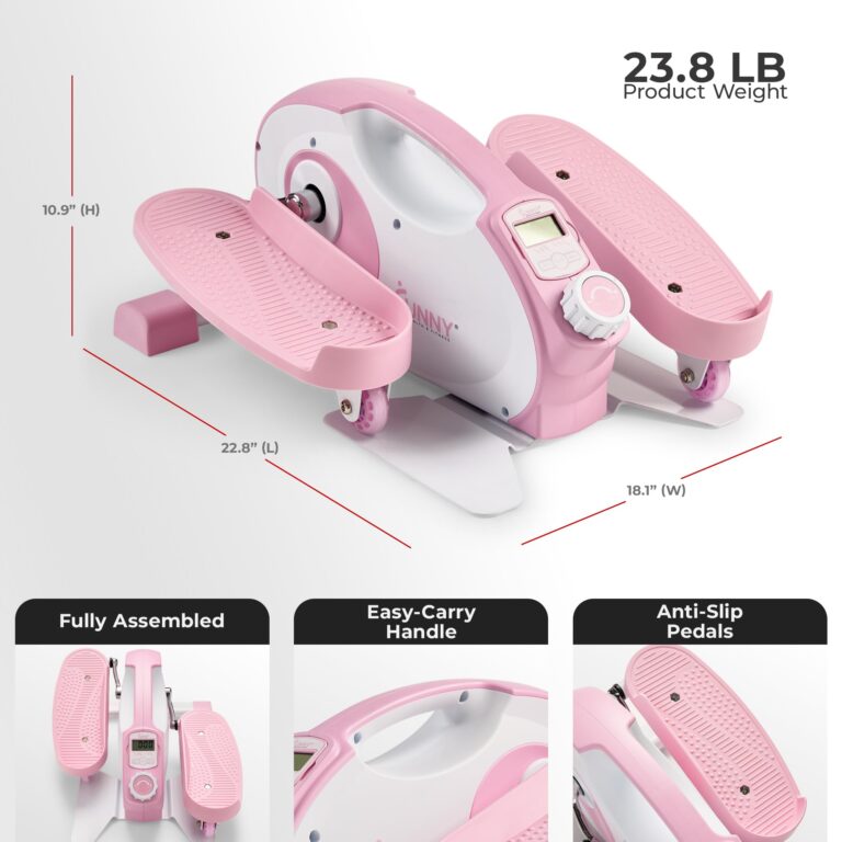 Sunny Health & Fitness Smart Pink Under-Desk Elliptical Trainer, Mini Pedal Exerciser for Home/Office Workout, Portable Machine for Seniors Training, Exclusive Bluetooth Link to SunnyFit App - P2420 - Image 2