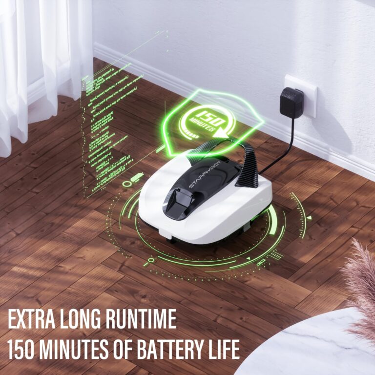 Starrybot Cordless Robotic Pool Cleaner, Portable Swimming Robotic Pool Vacuum with Self-Parking Technology for Above-Ground Pools,150Mins Runtime,Pool up to 900 Sq.Ft - Image 2