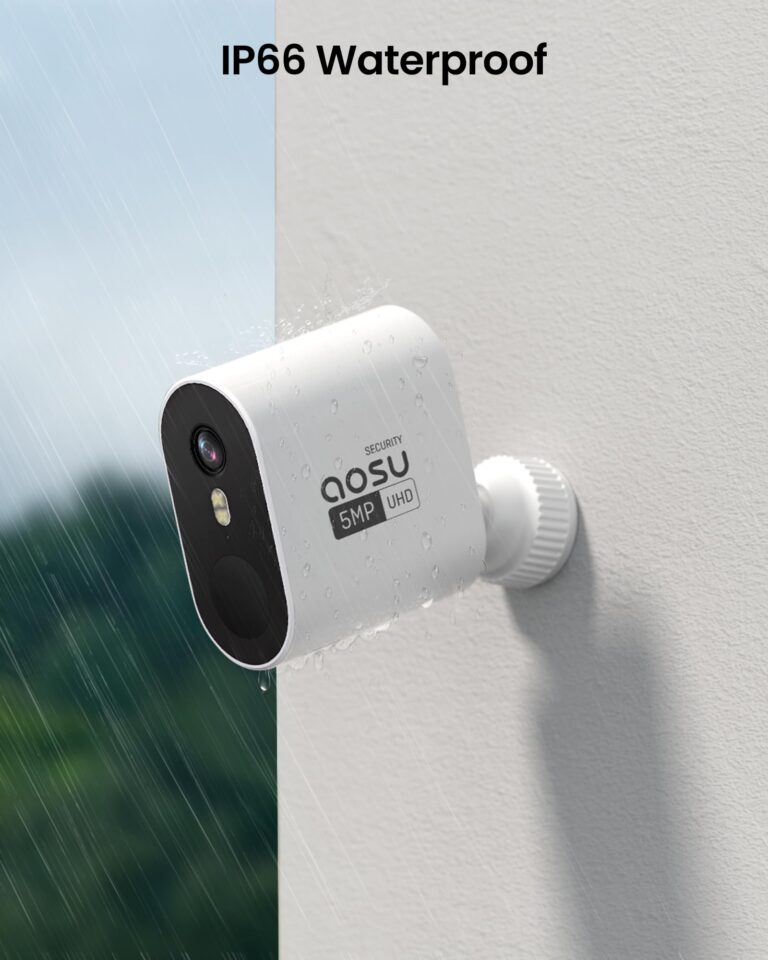 AOSU Security Cameras Wireless Outdoor - 3K 5MP Ultra HD, Home Security System, 240-Day Battery Life, Motion Detection, 166° Wide View, Night Vision, 32GB Local Storage, No Monthly Fee - Image 4