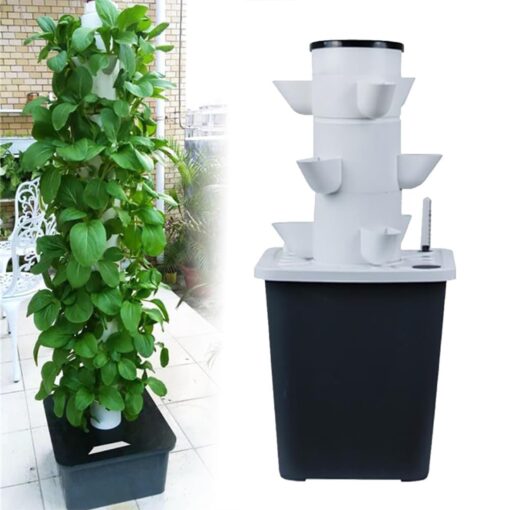 30 Pods Hydroponics Tower Garden Hydroponic Growing System Aeroponics Growing Kit for Herbs, Fruits and Vegetables with Hydrating Pump, Adapter, Net Pots, Timer for Herbs, Fruits and Vegetables ( Colo