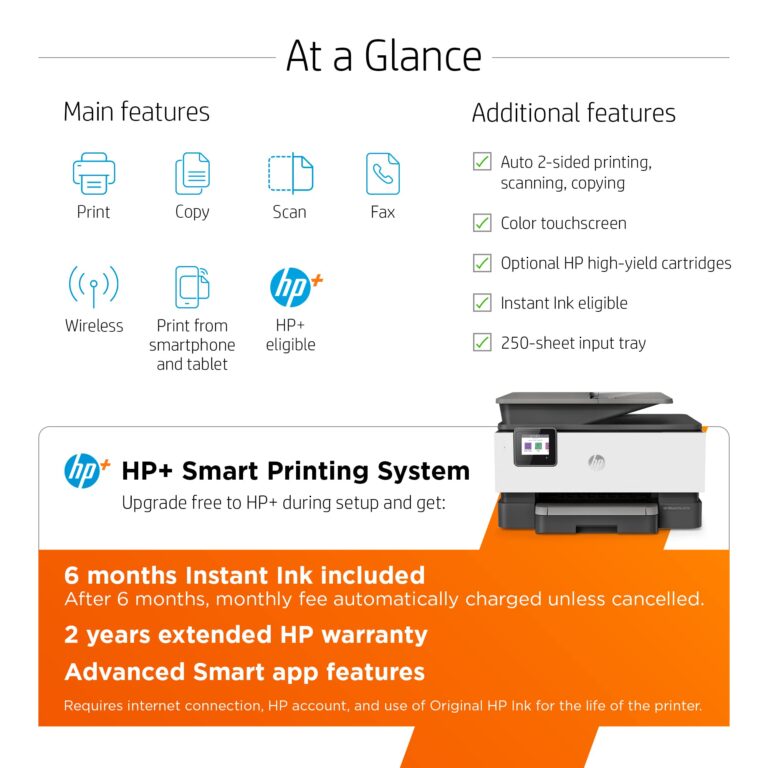 HP OfficeJet Pro 9015e Wireless Color All-in-One Printer with bonus 6 months Instant ink with HP+ (1G5L3A),Gray - Image 12