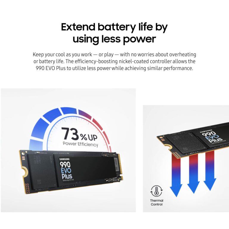 SAMSUNG 990 EVO Plus SSD 4TB, PCIe Gen 4x4 | Gen 5x2 M.2 2280, Speeds Up-to 7,250 MB/s, Upgrade Storage for PC/Laptops, HMB Technology and Intelligent Turbowrite 2.0, (MZ-V9S4T0B/AM) - Image 4