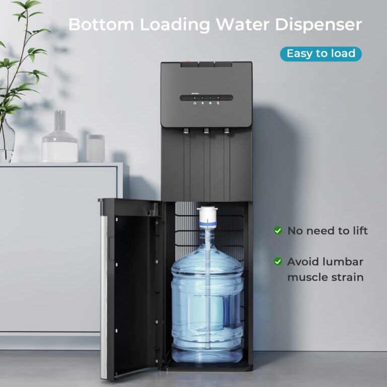 Euhomy Self-Cleaning Bottom Loading Water Dispenser, 3 Temperatures - Cold/Hot/Warm, with Child Lock, Display Light, Suitable for Apartments, Schools, Companies, Black - Image 2