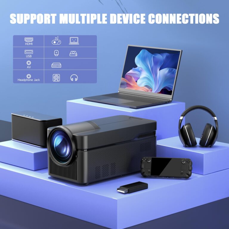 [Netflix Licensed] Ultra Short Throw Smart Projector, 1080P 4K Support, with Wifi6 and BT 5.4, Auto Offset Auto Correction, 700 ANSI , 1.5+32GB Memory for Home Theater/Outdoor Use HY450NTV - Image 4