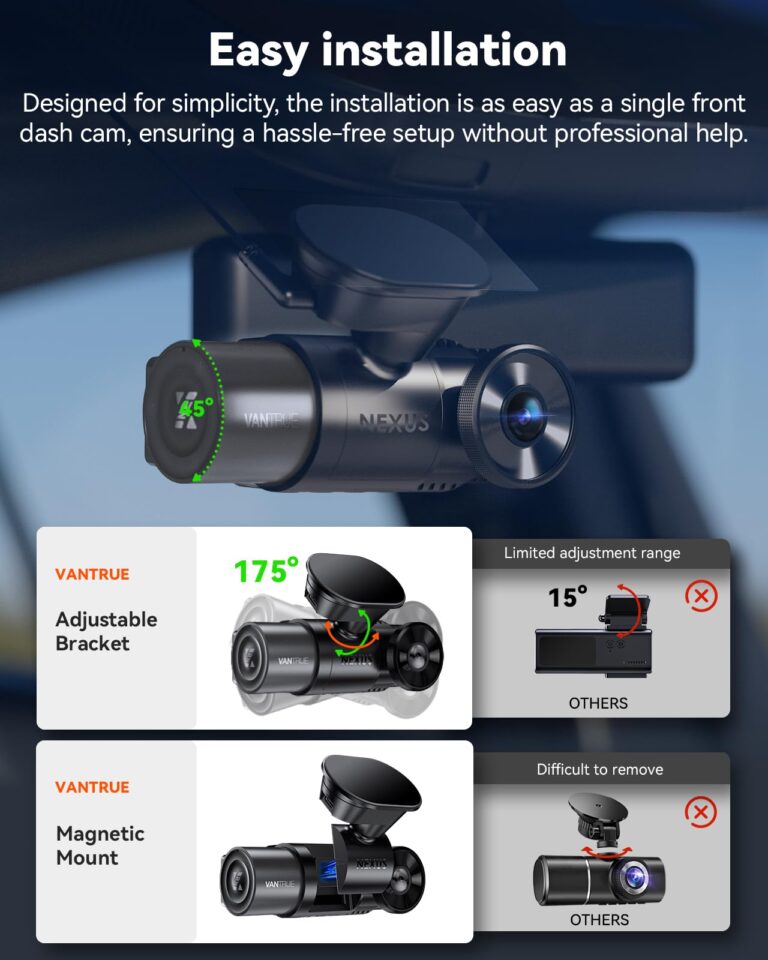 Vantrue N2X 2.7K Uber Dash Cam Front and Inside, 5G WiFi Dual Dash Camera for Car with HDR IR Night Vision, STARVIS 2, GPS, 2.5K/60FPS, LTE Support, 24/7 Parking Mode, Voice Control, Support 512GB Max - Image 5
