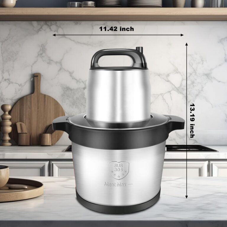 Vayepro 32 Cup Large Capacity Electric mixers, Electric Food Blenders with Stainless Steel Bowl, 2 Speed, 4 Bi-Level Bladesand Spatula, 8L 1200W Food Processors for Meat, Onion, Vegetables, Fruits - Image 2