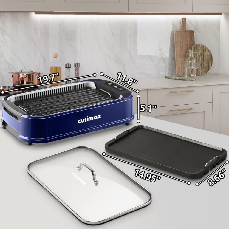 Smokeless Grill, CUSIMAX 1500W Indoor Grill, Electric Grill Griddle with LED Smart Display & Tempered Glass Lid, Portable Korean BBQ Grill, Non-stick Removable Grill & Griddle Plate - Image 2