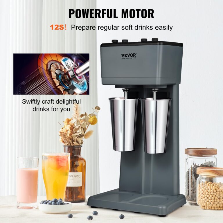 VEVOR Milkshake Maker, 375W x 2 Electric Milkshake Machine, Double Heads Drink Mixer Blender Machine, 3-Speed Milkshake Mixer with 2 x 820 ml Stainless Steel Cups, for Commercial and Home - Image 9