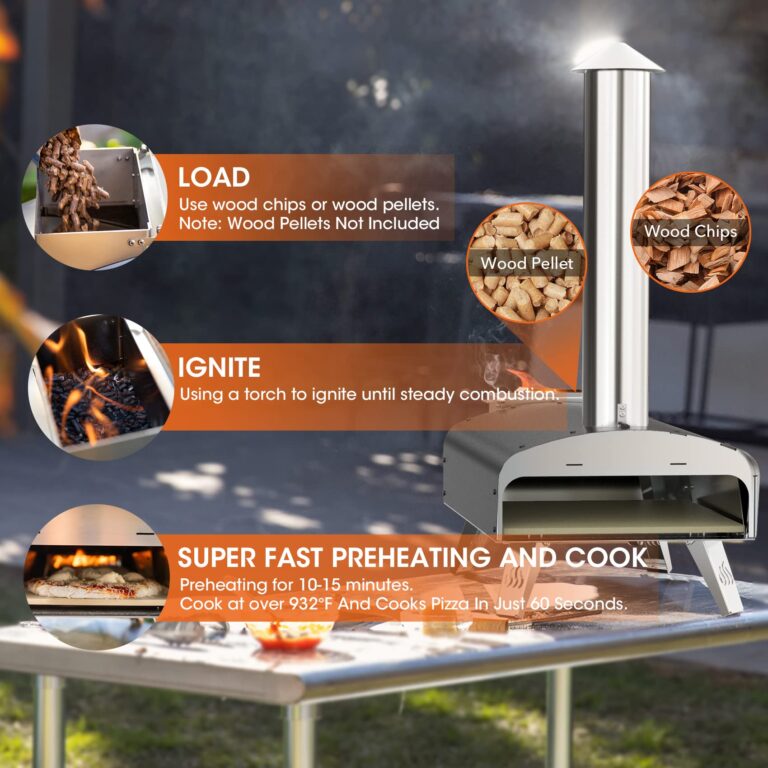 Mimiuo Outdoor Pizza Oven Wood Pellet 12" Pizza Ovens with Pizza Stone and Pizza Peel, Portable Wood-Fired Pizza Oven Pizza Stove for Backyard and Outside (Classic W-Oven Series) - Image 3