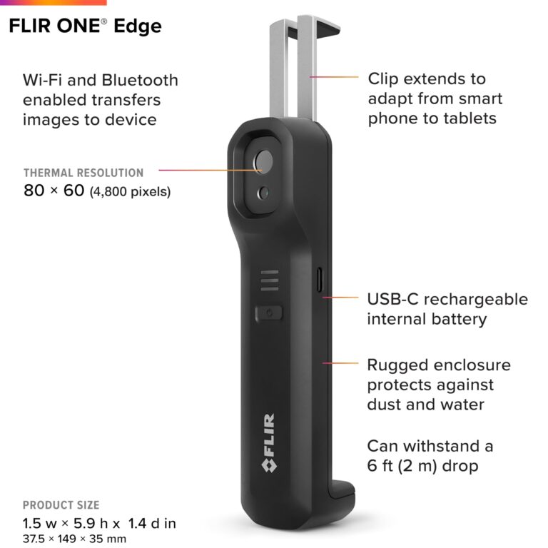 FLIR ONE Edge- Bluetooth Thermal Imaging Camera for Smartphones. Connects Wirelessly to Device and Compatible with All iOS and Android Phones. - Image 7
