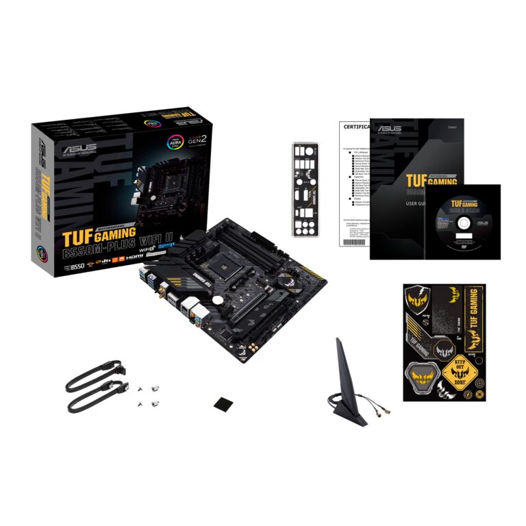 ASUS TUF GAMING B550M-PLUS WiFi II AMD AM4 (3rd Gen Ryzen) microATX motherboard (PCIe 4.0, WiFi 6 2.5Gb LAN, BIOS FlashBack, HDMI 2.1, USB 3.2 Gen 2, Addressable Gen 2 RGB header and AURA Sync) - Image 2
