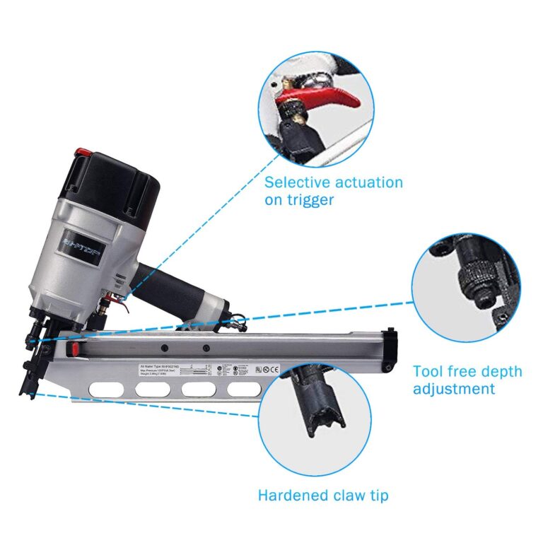 BHTOP 9021NS Framing Nailer 21 Degree 3-1/2" with Depth Adjustment Professional Air Nail Gun - Image 3