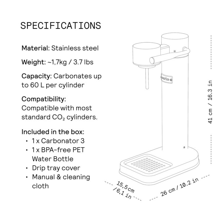 aarke - Carbonator III Premium Carbonator-Sparkling & Seltzer Water Maker-Soda Maker with PET Bottle (Stainless Steel) - Image 4