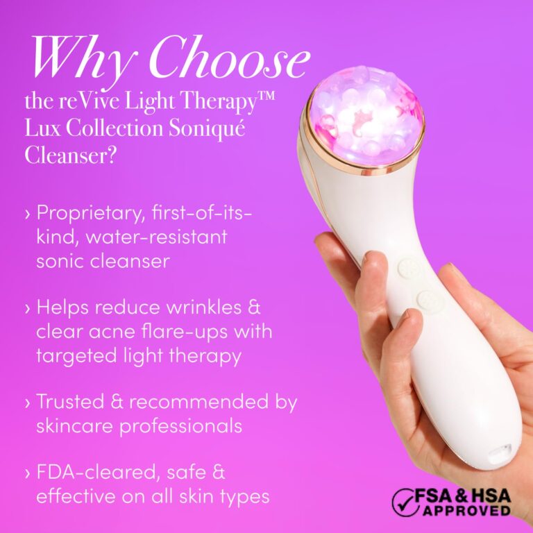 LED Technologies Lux Collection Soniqué Sonic Facial Cleansing Brush with Red & Blue Light Therapy, Reduces Appearance of Acne & Wrinkles - Image 6