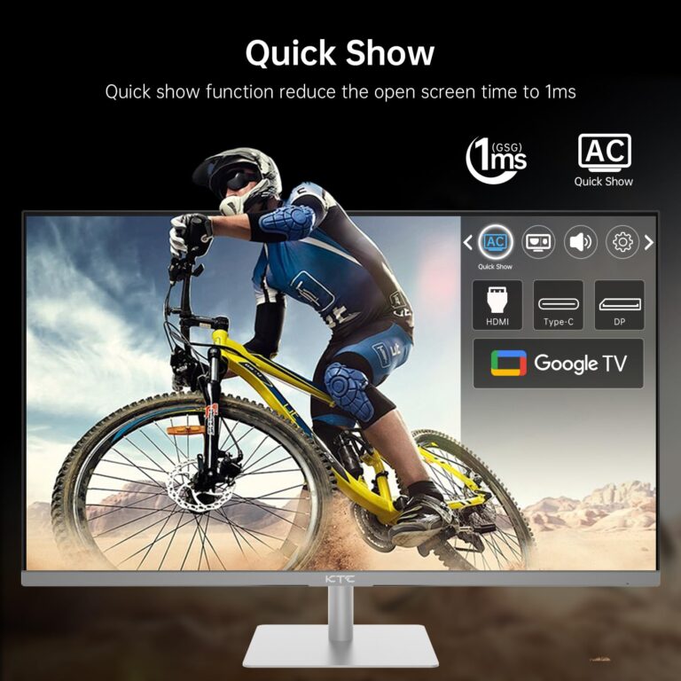 KTC 32 Inch 4K Smart Monitor with Google TV System 3840 * 2160P Netflix Licensed Type C 65W PD Speakers 5W*2 Dolby Audio Hey Google Voice Remote HDR WiFi Bluetooth VESA Tiltable 32 in Smart TV - Image 5