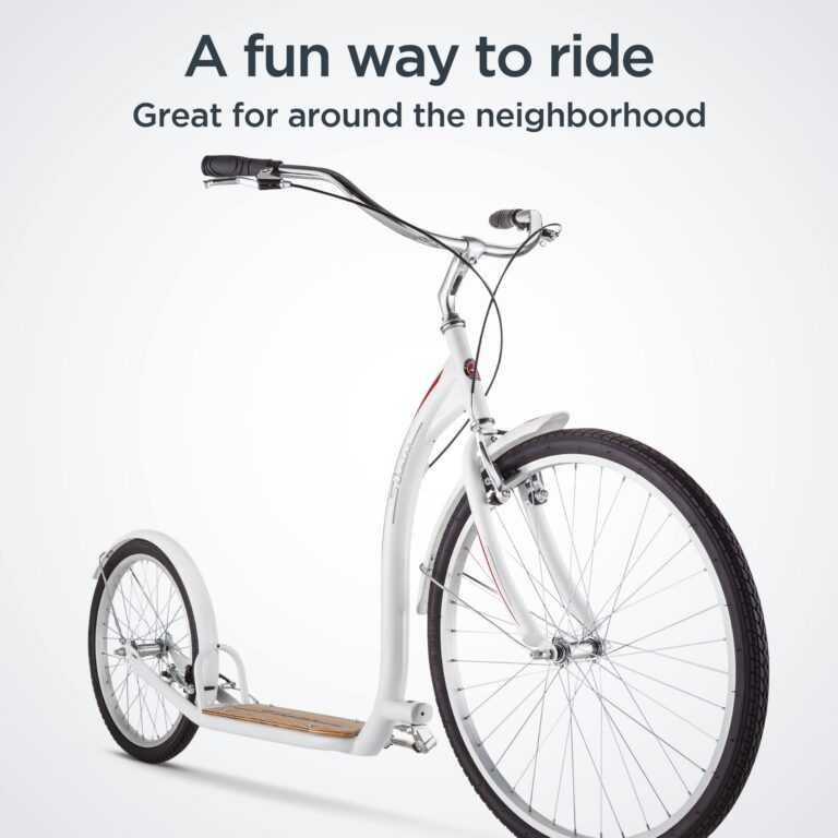Schwinn Shuffle Adult Scooter, 26-Inch Front Wheel, 20-Inch Rear Wheel, Alloy Linear Pull Brakes, Steel Frame, White - Image 3