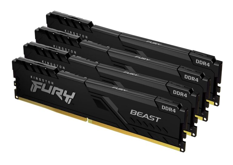 Kingston FURY Beast 64GB (4x16GB) 3200MHz DDR4 CL16 Desktop Memory Kit of 4 KF432C16BBK4/64,Black - Image 2