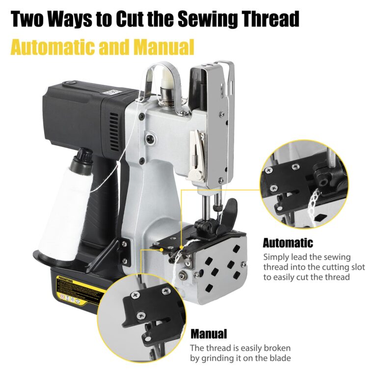 Moonshan Cordless Bag Closing Machine 2s/bag Bag Sewing Machine Cordless Portable Bag Sewer 8.1Lbs Automatic Woven Bag white - Image 4