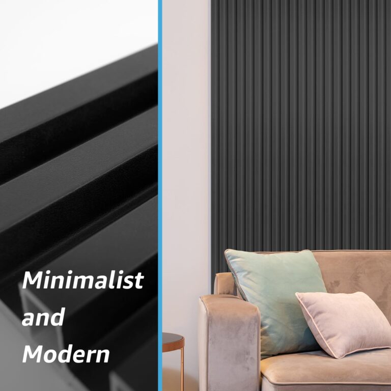 Art3d 8-Pack 96 x 6in. WPC Acoustic Slat Wall Panel for Modern Interior Decor, TV Background, Living Room, Matte Black - Image 5