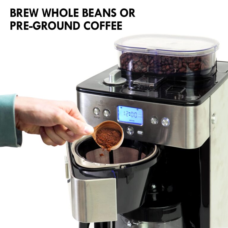 Kenmore Elite Grind And Brew Coffee Maker - Burr Grinding Ground Coffee Bean Hopper With Drip Pot, 12 Cup Programmable Automatic Brew Coffee Machine For Barista Style Cafetera, Use For Kitchen & Café - Image 3
