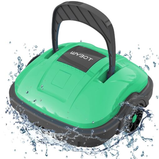 WYBOT Automatic Pool Vacuum with Self-Parking,Cordless Robotic Pool Cleaner with Dual-Motor, Powerful Suction, 180μm Fine Filter,Ideal for Above Ground Flat Pools