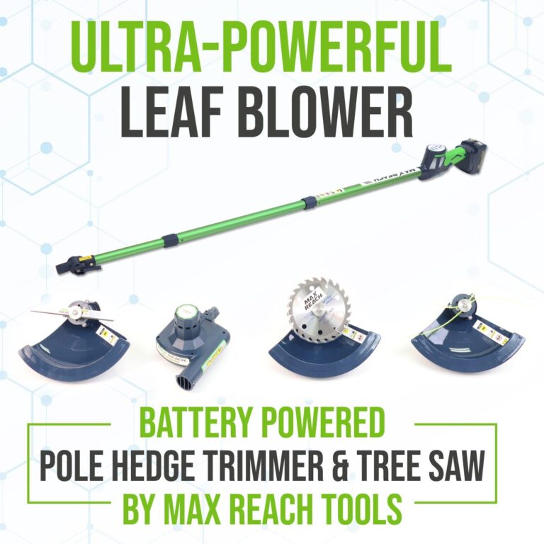3-in-1 Cordless Yard Landscaping Tool Long Reach Hedge Trimmer + Tree Trimmer + Electric Leaf Blower Cordless with Battery & Charger Battery Powered Pole Saw & Tree Saw & Weed Eater by Max Reach Tools - Image 2