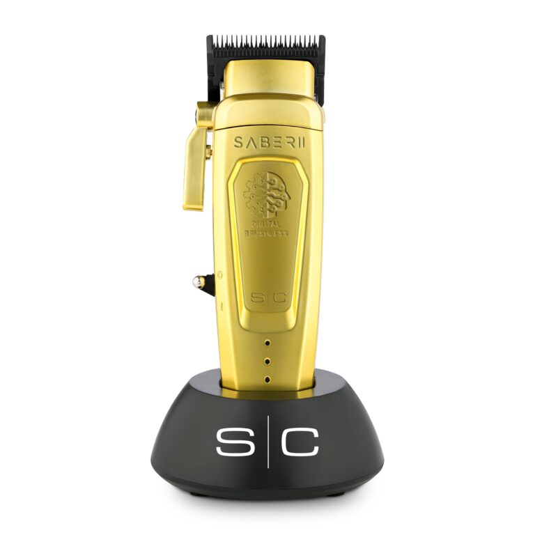 StyleCraft Saber II Professional Full Metal Body High-Torque Digital Brushless Motor Cordless Hair Clipper (Gold)