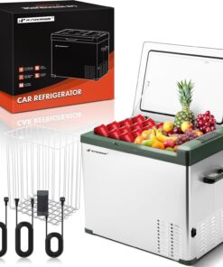 A-Premium 47QT/44.7L Portable Car Fridge Refrigerator Cooler (w/ ABS777 Cover), -4°F~68°F Fast Cooling with 12/24V DC & 110-240V AC for Roadtrip, Camping, Travel, RV, Outdoor, Fast Cooling & Two Modes