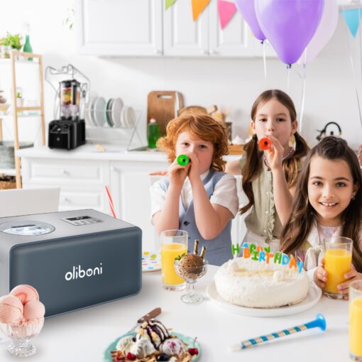 2.1 QT Ice Cream Maker with Compressor, LCD Digital Display & Timer, No Pre-freezing, Automatic Electric Ice Cream Machine for Homemade Use - Image 3