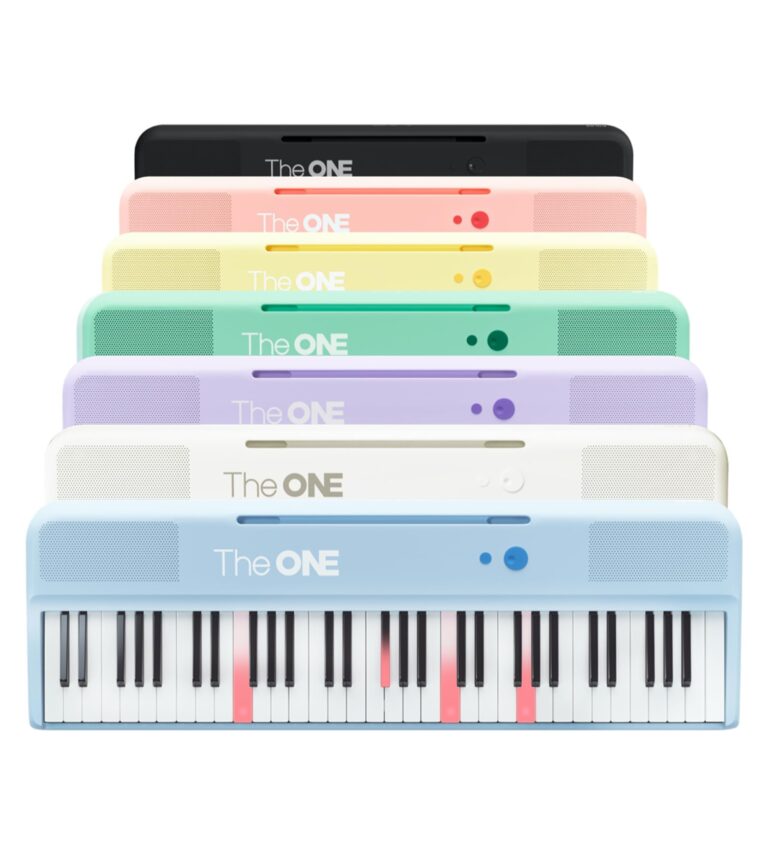 The ONE Smart Keyboard COLOR 61 Keys Piano Keyboard, Music Keyboard with 256 Timbres, 64 Polyphony, 2 Speakers, Built-in LED Lights and Free Apps (Blue)
