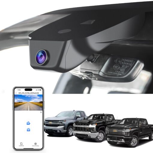 Mangoal 4K Dash Cam fit for Chevy Silverado 1500 2022-2025 2500 HD/3500 HD 2024 2025 (Model C),WT RST LTZ Custom Trail Boss High Country ZR2, 2160P Video, WiFi & APP, 128GB Card