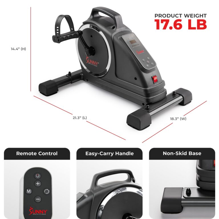 Sunny Health & Fitness Dual Function Smart Motorized Mini Bike Trainer, Under Desk Exercise Machine for Senior Training, Arm/Leg Cardio Cycle Workout, Free SunnyFit App Bluetooth Link-SF-B020029SMART - Image 2
