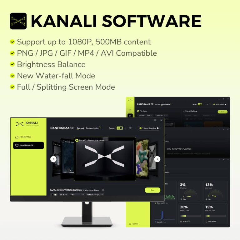 TRYX Panorama SE 360 ARGB 360mm AIO Rotatable 6.5'' AMOLED Curved Screen 3D Anamorphic Effect Customizable AIO Cooler 360mm Asetek Adela 280w TDP ARGB Fan Intel LGA 1851/1700/1200/115X AMD AM5/AM4 - Image 6
