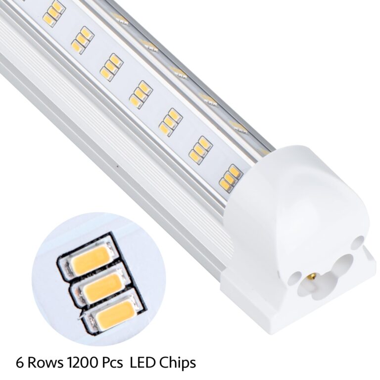 GAYUSAN 10 Pack LED Shop Light, 8FT 100W 15500LM 5000K, 6 Rows V Shape, Clear Cover, Hight Output, T8 LED Tube Lights, Shop Lights for Garage 8 Foot with Plug - Image 7