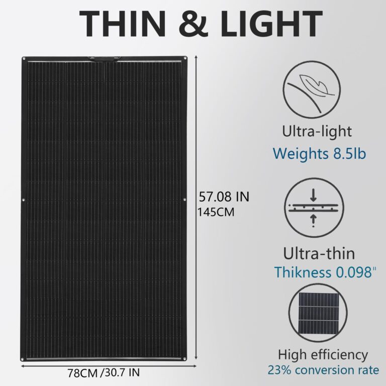 XINPUGUANG Flexible Solar Panel 200 Watts Monocrystalline Fiberglass Solar Modules Charger Off-Grid for 12V System Boat RV Cabin Van Car Uneven Surfaces (200W) - Image 7