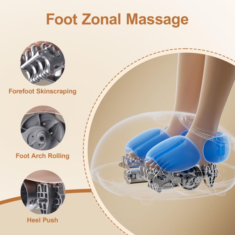 QXC Foot Massager Machine with Heat, Double Shear Massage Core, Shiatsu Feet Massager with Airbag Full Wrapped, Plantar Fasciitis Massage, Automatic Foot Kneading Points, Gifts for Family and Friends - Image 6