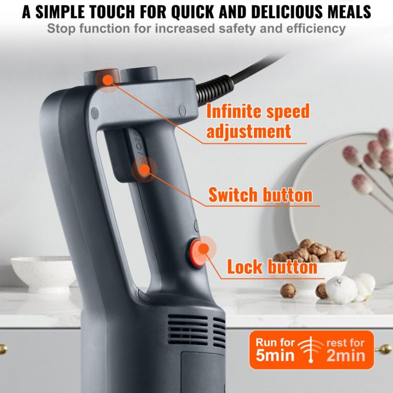 VEVOR Commercial Immersion Blender, 500 Watt 20Inch Heavy Duty Hand Mixer, Variable Speed Mixer with 304 Stainless Steel Blade, Multi-Purpose Portable Mixer for Soup, Smoothie, Puree, Baby Food - Image 7