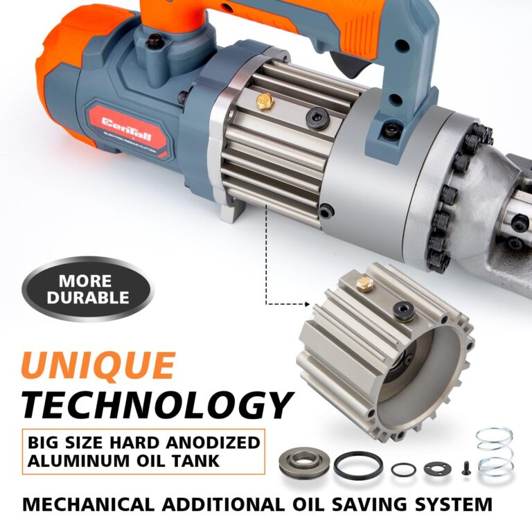 CENTALL 5/8 Inch Electric Hydraulic Rebar Cutter, Portable Rebar Cutter, Cutting up to 4-16mm #5 Rebar, Cutting Speed 1-1.5S 1000W RC16B (Grey + Orange) - Image 4