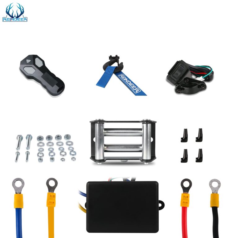 REINDEER New 12V Winch 3500 lb Load Capacity Electric Winch Kit for ATV UTV Steel Cable Wire Rope with Hawse Fairlead Waterproof IP67 with Wireless Remotes - Image 5